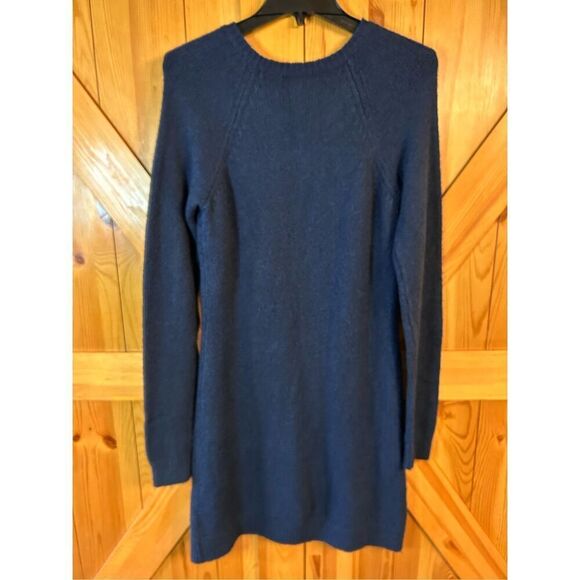 ABERCROMBIE & FITCH Navy Blue Zipper Sweater Dress Medium Tall Women's (0958) - Picture 7 of 7